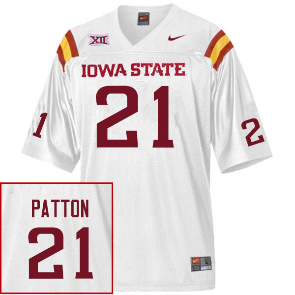 Men #21 Jamison Patton Iowa State Cyclones College Football Jerseys Stitched Sale-White